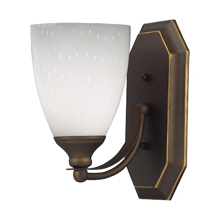 Vanity 1-Light Wall Lamp in Aged Bronze with Simple White Glass -  ELK LIGHTING, 570-1B-WH
